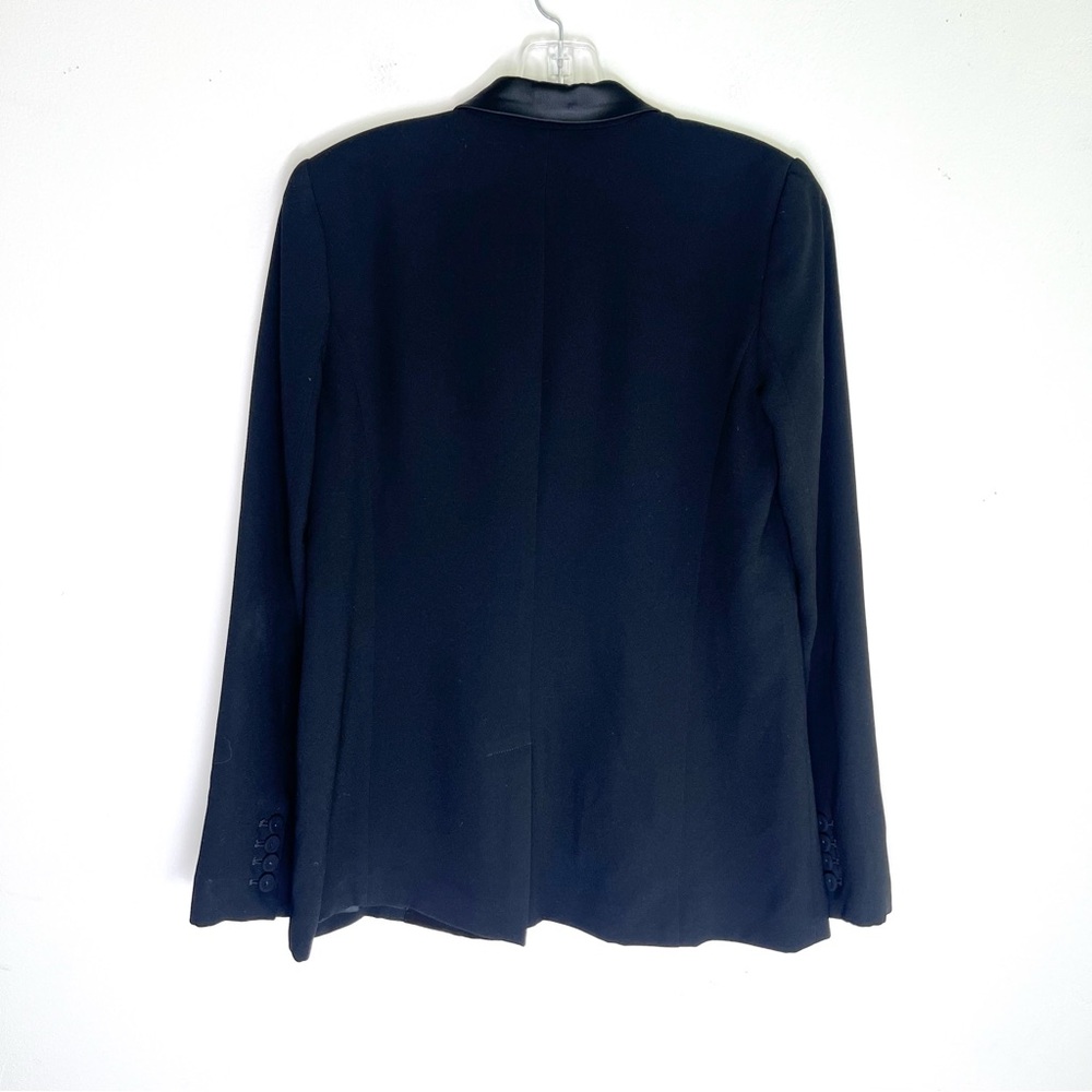 Nili Lotan Tuxedo Blazer Single Button Satin in Black Sz 4 - Picture 7 of 7